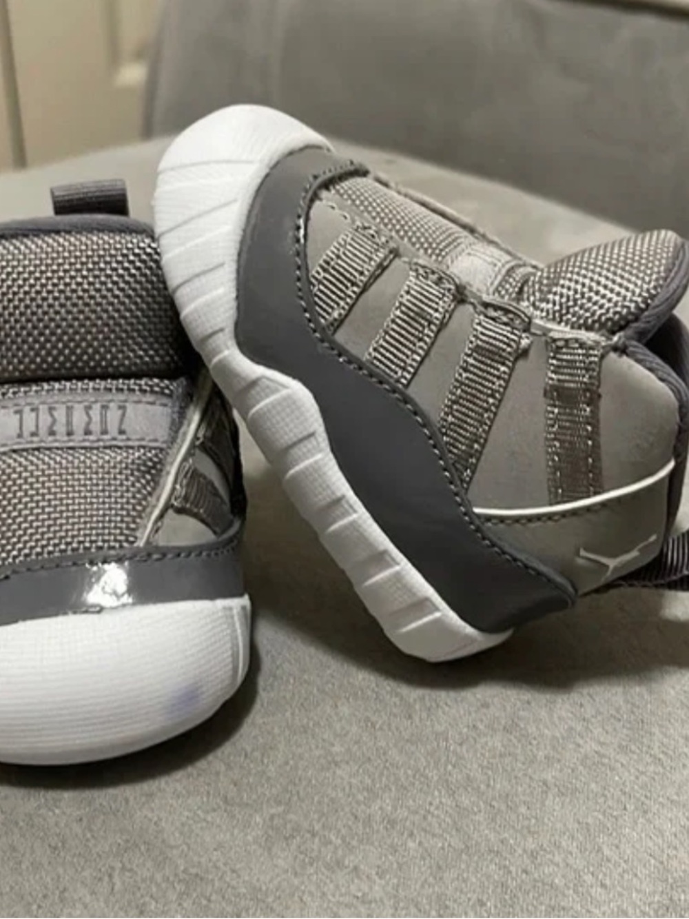 Jordan Baby & Walker Sneakers in Gray and White